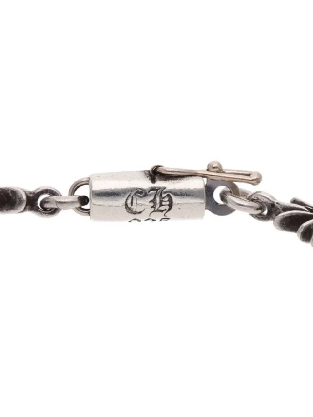 Chrome Hearts Tny CH Pls P Sap Tiny Ech Plus Pave Sapphire Silver Bracelet